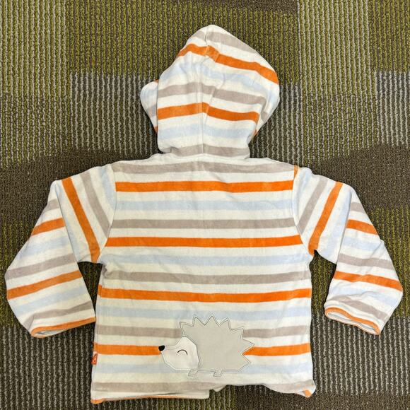 Magnificent Baby 3T Striped Hoodie Magnetic Velour Hedgehog Applique Fall Autumn - Picture 1 of 7